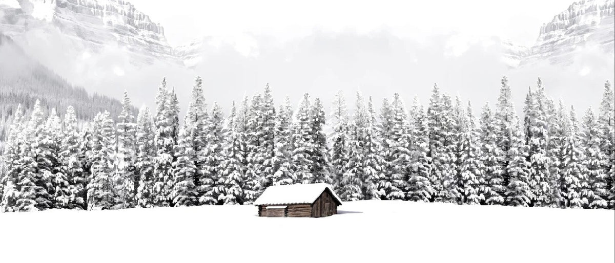 Papier peint panoramique chalet en montagne