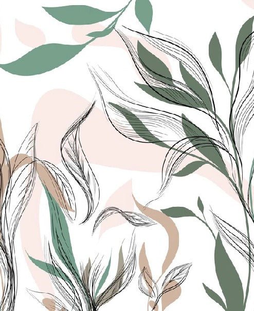 Papier peint panoramique fleur graphique, XXL, tendance