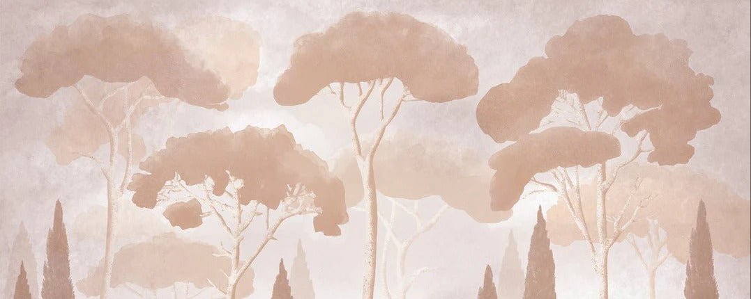 Papier peint sépia cyprès pins, XXL, tendance