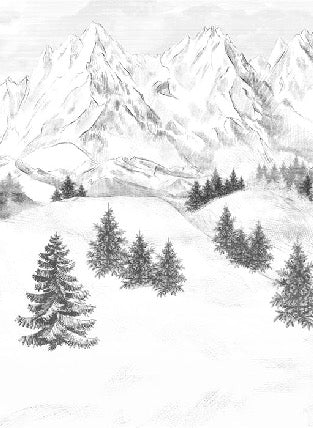 Papier peint montagne sommets de Chamonix, XXL, tendance
