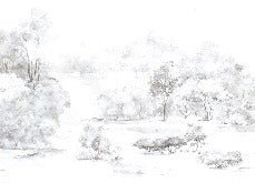 Tapete Kiefernwald Aquarell