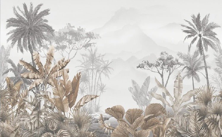 Papier peint tendance tropical sepia, XXL, tendance