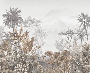 Carta da parati seppia tropicale