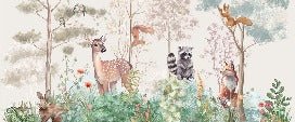 Tapete Kinderzimmer magische Natur beige