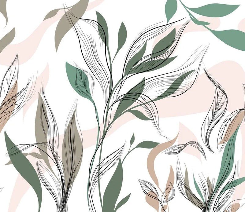 Papier peint panoramique fleur graphique, XXL, tendance