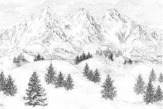 Papier peint montagne sommets de Chamonix, XXL, tendance