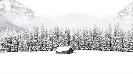 Papier peint panoramique chalet en montagne
