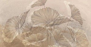 Papier peint panoramique lotus sepia, XXL, tendance