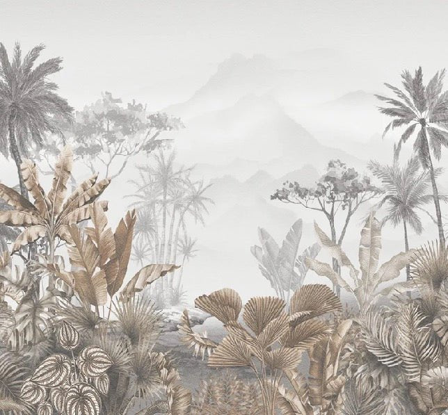 Papier peint tendance tropical sepia, XXL, tendance