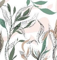 Papier peint panoramique fleur graphique, XXL, tendance