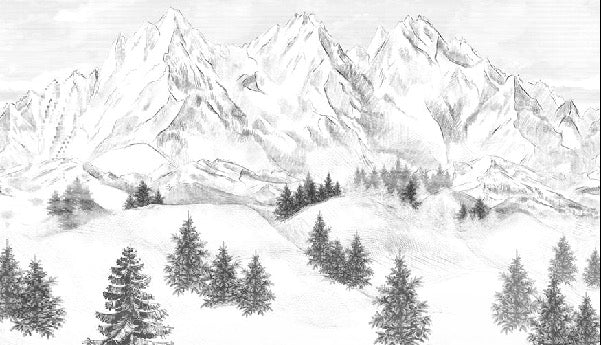 Papier peint montagne sommets de Chamonix, XXL, tendance