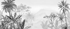 Papier peint tendance tropical noir et blanc