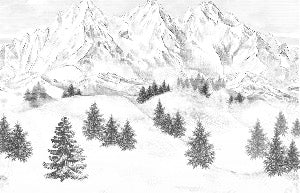 Papier peint montagne sommets de Chamonix