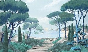 Papier peint balade dans les calanques, XXL, tendance