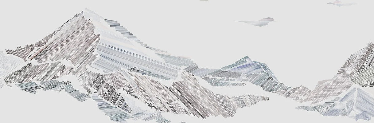 Papier peint restaurant montagne graphique style, XXL, tendance