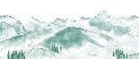 Papier peint montagne chaine des Aravis vert menthe