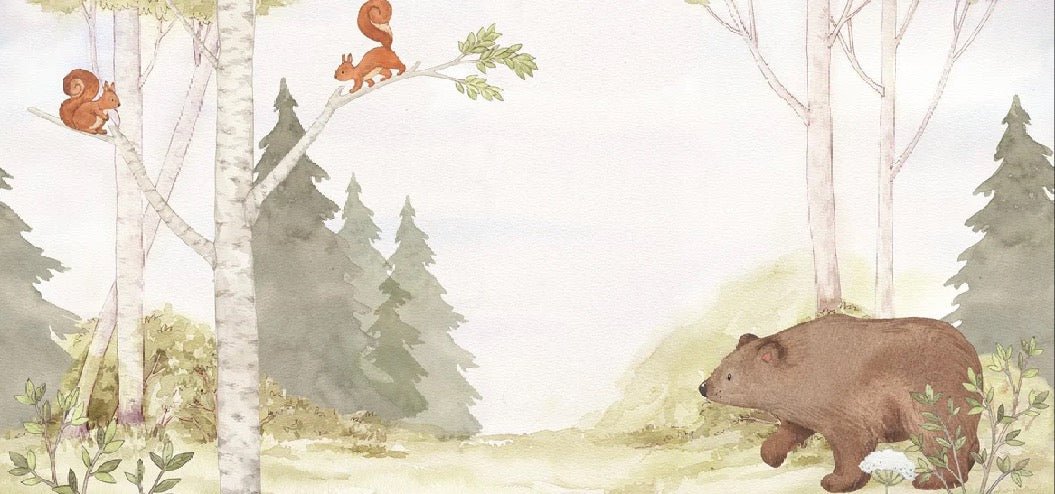 Children's soft wallpaper Bear in the forest