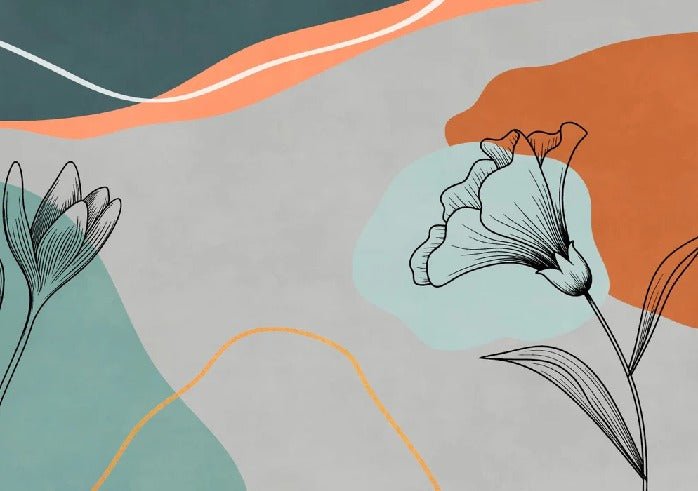 Papier peint panoramique art floral