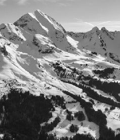 Papier peint montagne noir et blanc les Aravis