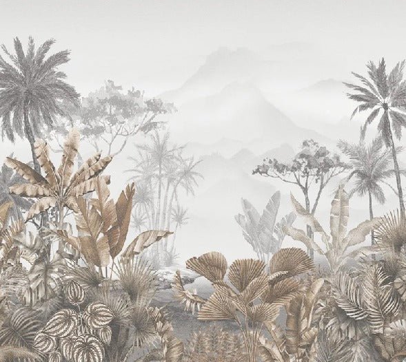 Papier peint tendance tropical sepia, XXL, tendance