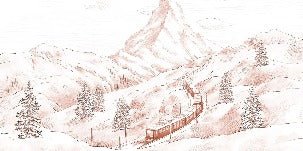 Papier peint panoramique Mont Cervin terracotta