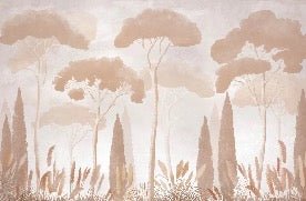 Papier peint sépia cyprès pins, XXL, tendance