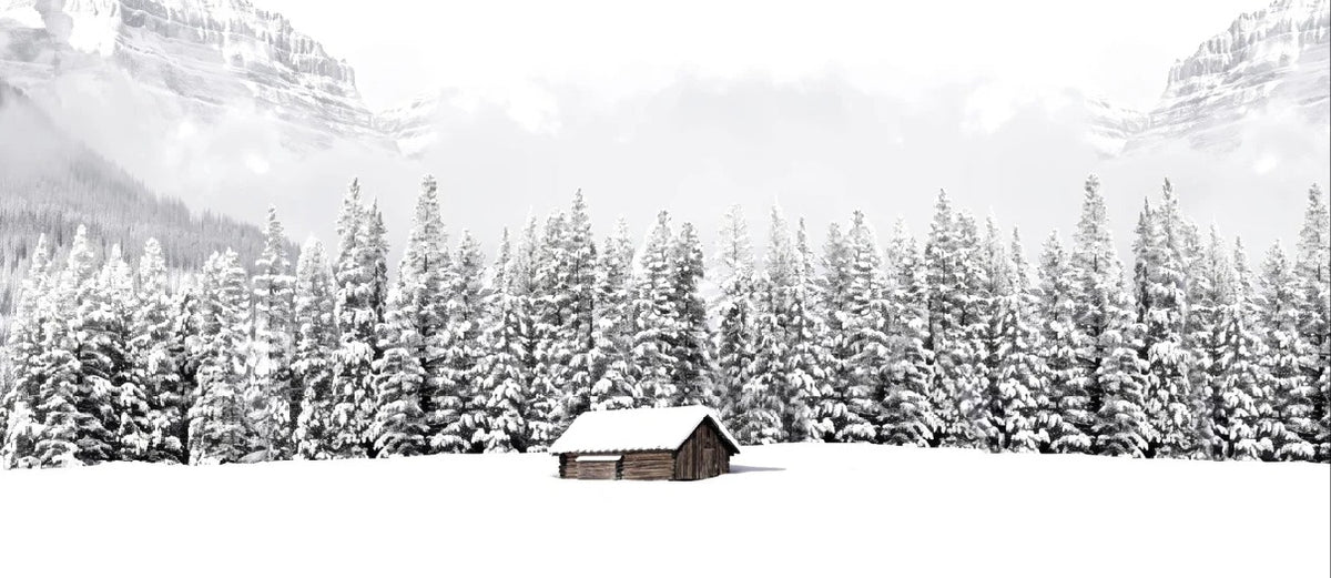 Papier peint panoramique chalet en montagne
