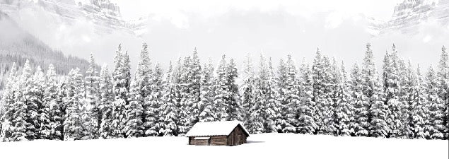 Papier peint panoramique chalet en montagne