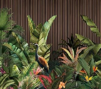 Papier peint panoramique tasseau végétal, mural concept, tendance