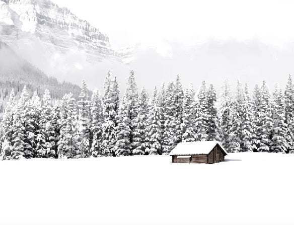 Papier peint panoramique chalet en montagne