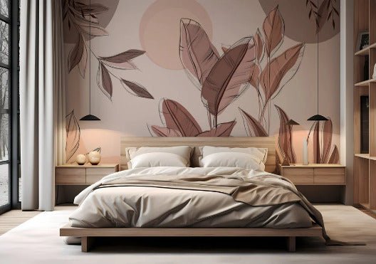 Papier peint panoramique végétal graphique, XXL, tendance