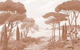 Tapete Spaziergang in den Calanques terracotta