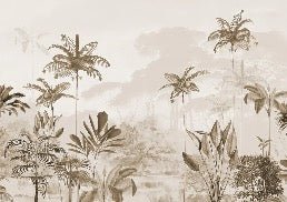 Panoramic jungle eden sepia wallpaper