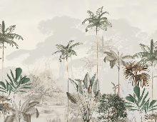 Papier peint panoramique jungle eden vert