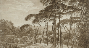 Papier peint panoramique paysage italien ambré