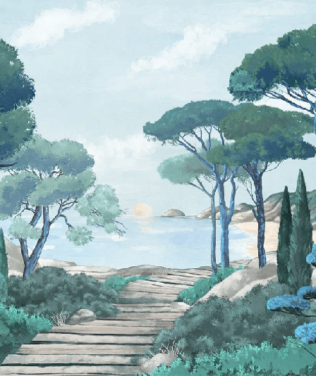 Papier peint balade dans les calanques - Muralconcept