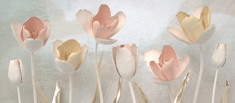 Papier peint panoramique Tulipes 3D