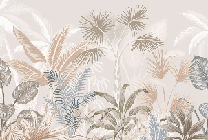 Papier peint panoramique jungle terracotta