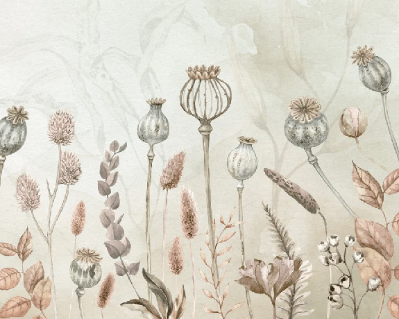 Papier peint automne des fleurs - Muralconcept