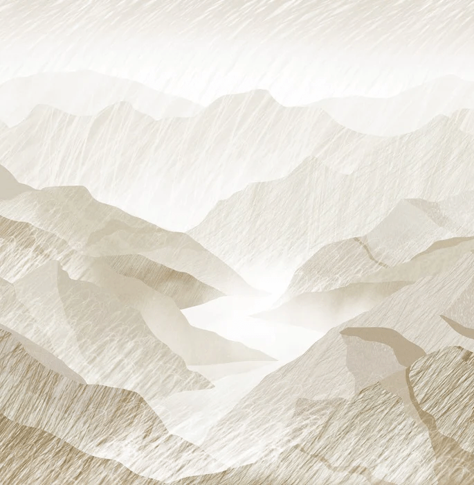 Papier peint illustration montagnes sépia, XXL, tendance