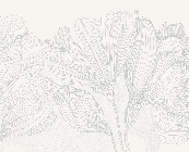 Papier peint panoramique gris et blanc valse des fleurs