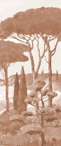 Tapete „Spaziergang in den Calanques“ Terrakotta