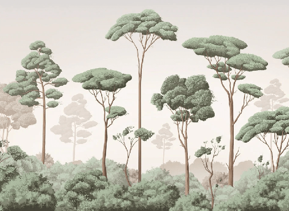 Papier peint brise légère pinède