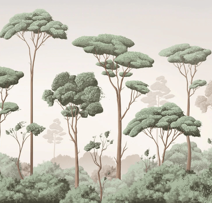 Papier peint brise légère pinède