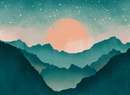 Papier peint sur mesure montagne brume turquoise - Muralconcept