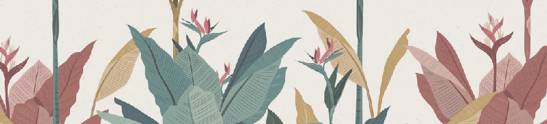 Papier peint panoramique jungle colorée, XXL, tendance