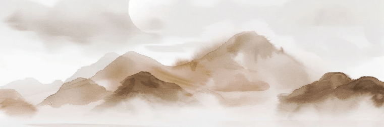 Carta da parati montagne velate – Bagliore seppia