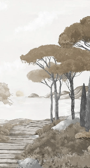 Tapete „Spaziergang in den Calanques“ braun