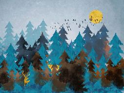 Tapete „Abstrakter, inspirierender Wald“ – Muralconcept