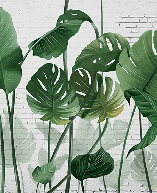 Vintage banana leaf wallpaper, XXL, tendance
